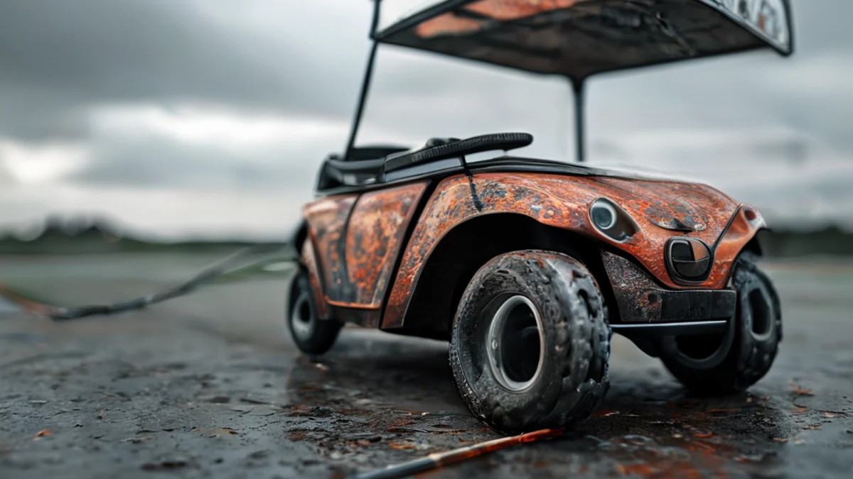 Golfcart-Kette mit Kettengliedern und Metallteilen